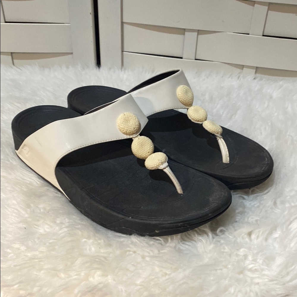 Fitflop Petra Sugar Urban Woman’s White & Black Sandals Flip Flops